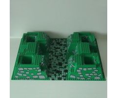 Baseplate, Raised 32 x 48 x 6 with 4 Corner Pits and Rock Path Pattern
