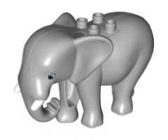 Duplo, Animal Elephant Adult, Walking, Molded Tusks, Eyes Semicircular Pattern