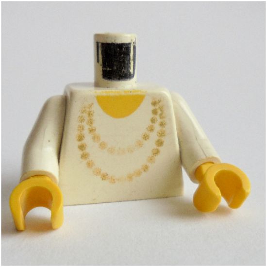 Torso Necklace Gold and Yellow Undershirt Pattern / White Arms / Yellow Hands