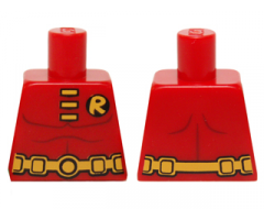 Torso Batman 'R' Symbol, Muscles Outline, 3 Yellow Clasps and Utility Belt Pattern