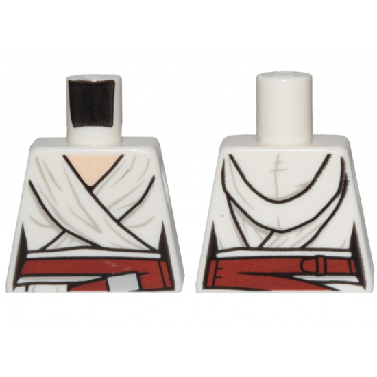 Torso SW Female Outline, White Tied Robe, Dark Red Belt Pattern