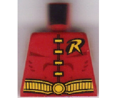 Torso Batman 'R' Symbol, 4 Yellow Clasps and Belt Pattern