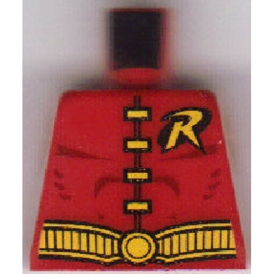 Torso Batman 'R' Symbol, 4 Yellow Clasps and Belt Pattern