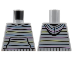 Torso Hoodie with Horizontal Stripes and Front Pocket Pattern