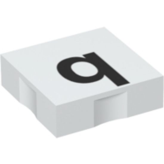 Duplo, Tile 2 x 2 with Black Lowercase Letter q Pattern