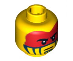 Minifigure, Head Face Paint with Red War Paint Pattern - Blocked Open Stud
