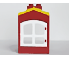 Duplo, Building with Shingles, Chimney and Cutout for Door / Window with White Window