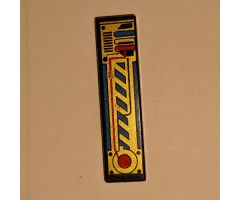 Tile 1 x 4 with RoboForce Gold, Red and Blue Circuitry Pattern
