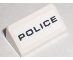 Slope 30 1 x 2 x 2/3 with Black 'POLICE' Pattern (Sticker) - Set 8211