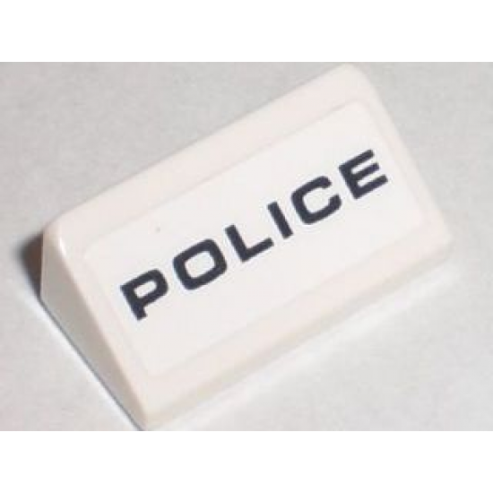 Slope 30 1 x 2 x 2/3 with Black 'POLICE' Pattern (Sticker) - Set 8211