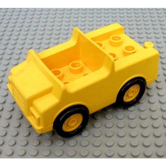 Duplo, Vehicle Car with 2 x 2 Studs and Yellow Base