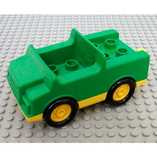 Duplo, Vehicle Car with 2 x 2 Studs and Yellow Base
