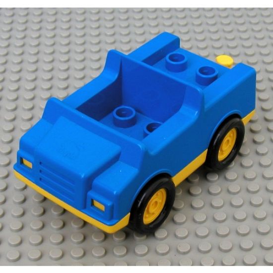 Duplo, Vehicle Car with 2 x 2 Studs and Yellow Base