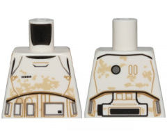 Torso SW Armor Stormtrooper Ep. 7 with Black, Gray and Dark Tan Lines and Tan Dirt Stains Pattern
