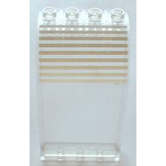 Panel 3 x 4 x 6 Curved Top with White Lines Pattern (Sticker) - Sets 6376 / 10037