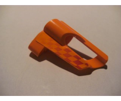 Technic, Panel Fairing # 5 Small Short, Large Hole, Side A with Red and Orange Checkered Pattern (Sticker) - Set 8473