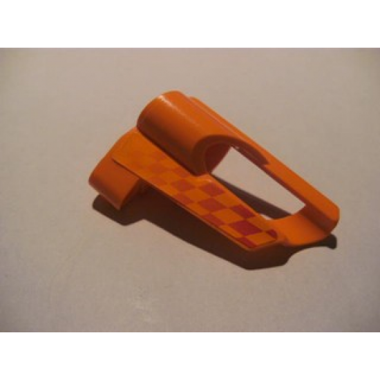 Technic, Panel Fairing # 5 Small Short, Large Hole, Side A with Red and Orange Checkered Pattern (Sticker) - Set 8473