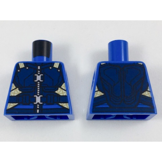Torso with Dark Blue Armor, Tan Straps, Silver Zipper and Clasps Pattern