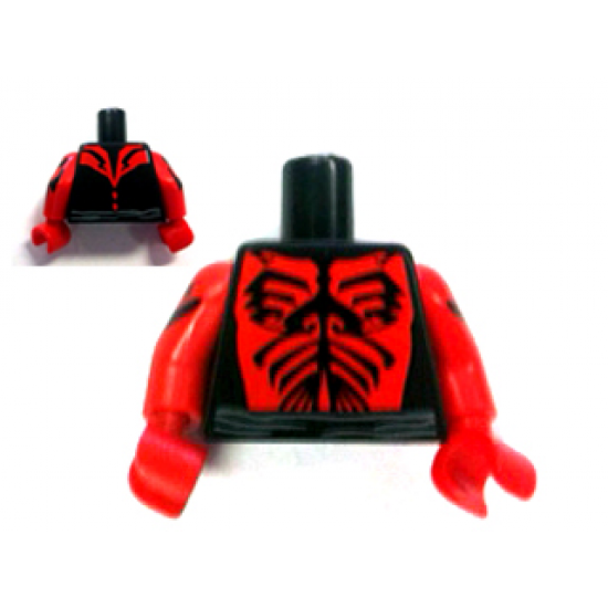 Torso SW Darth Maul Chest Pattern / Printed Red Arms / Red Hands