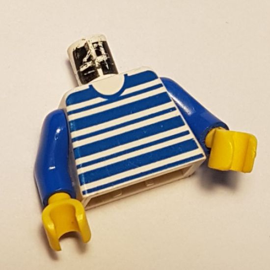 Torso Horizontal Blue Stripes Pattern / Blue Arms / Yellow Hands
