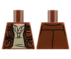Torso Vest with Pockets and Gold Clasps and Zippers over Tan Shirt Pattern