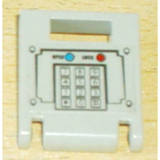 Container Box 2 x 2 x 2 Door with Slot and Keypad and Blue and Red Buttons Pattern (Sticker) - Set 7045