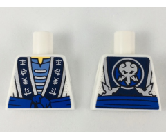 Torso Ninjago Robe with Ninjago Elemental Logogram, Blue Sash Pattern