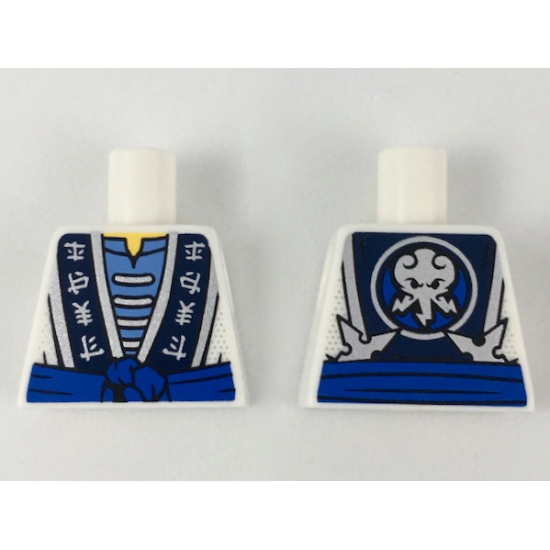 Torso Ninjago Robe with Ninjago Elemental Logogram, Blue Sash Pattern