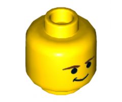 Minifigure, Head Male Smirk and Brown Eyebrows Pattern (SW Han Solo) - Hollow Stud