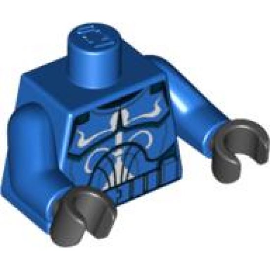 Torso SW Armor Clone Trooper with White Senate Commando Captain Markings Pattern / Blue Arms / Black Hands