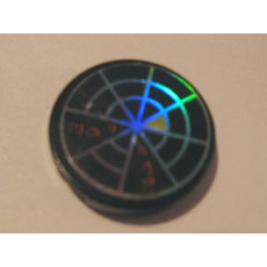 Tile, Round 2 x 2 with Holographic Radar Type 1 Pattern (Sticker) - Set 7646