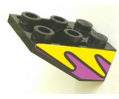 Slope, Inverted 33 3 x 2 with Purple and Yellow Flames Pattern on Both Sides (Stickers) - Set 8269