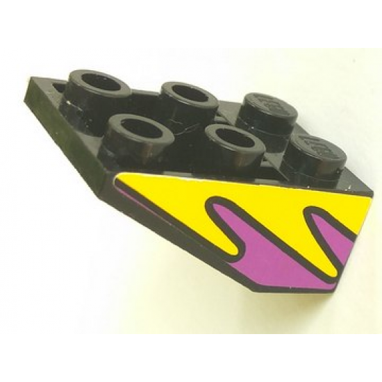 Slope, Inverted 33 3 x 2 with Purple and Yellow Flames Pattern on Both Sides (Stickers) - Set 8269