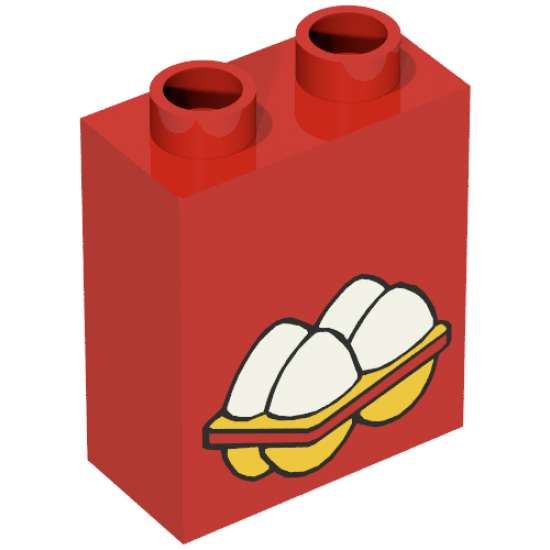 Duplo, Brick 1 x 2 x 2 with 4 Eggs Pattern