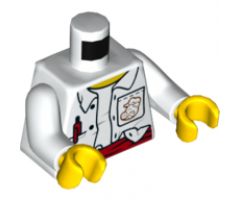 Torso Unbuttoned Shirt, Red Pen and Sash, Orange Splotch, Pigsy Logo on Pocket and Back Pattern / White Arms / Yellow Hands