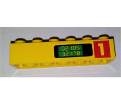 Brick 2 x 6 with Number 1 and '021:05 321:78' Pattern on Both Sides (Stickers) - Set 1256