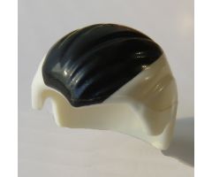 Minifigure, Hair Combed Front to Rear with Black Wide Streak on Top Pattern