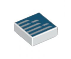 Tile 1 x 1 with Lines on Dark Azure Background Pattern