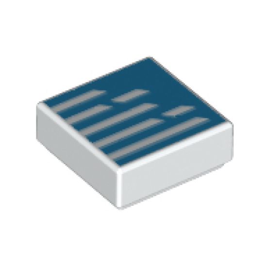 Tile 1 x 1 with Lines on Dark Azure Background Pattern