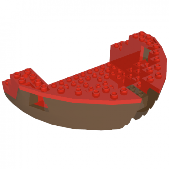 Boat Hull Large Bow 12 x 16 x 5 1/3, Top Color Brown