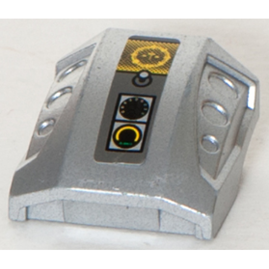 Slope, Curved 2 x 2 with 3 Side Ports Recessed with Controls Pattern (Sticker) - Set 8632