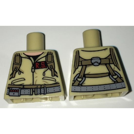 Torso Ghostbusters Jumpsuit with 'R.S.' ID Badge and Straps on Reverse Pattern