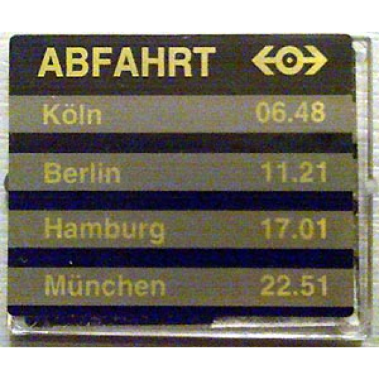 Glass for Window 1 x 4 x 3 with Train Schedule Pattern on Both Sides (Stickers) - Set 2150