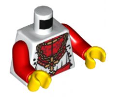 Torso Castle Kingdoms Gold Chain with Cross and Fur Trim Pattern / Red Arms / Yellow Hands