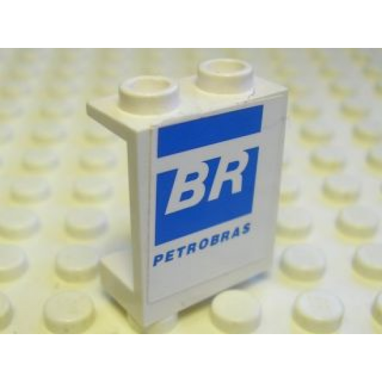 Panel 1 x 2 x 2 - Hollow Studs with 'BR' and 'PETROBRAS' Pattern Model Right (Sticker) - Set 8374