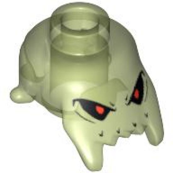 Minifigure, Head, Modified Jagged Bottom Edge with Eyes Pattern (Brick Daddy)