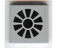 Tile 2 x 2 with Black Fan Pattern (Sticker) - Set 7709