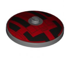 Dish 4 x 4 Inverted (Radar) with Solid Stud with Star Wars TIE Hatch Black and Red Pattern