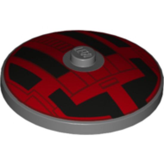 Dish 4 x 4 Inverted (Radar) with Solid Stud with Star Wars TIE Hatch Black and Red Pattern