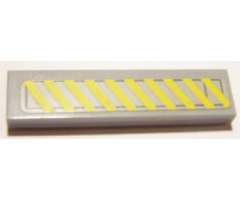 Tile 1 x 4 with 10 Yellow Stripes on Light Bluish Gray Background Pattern (Sticker) - Set 10240